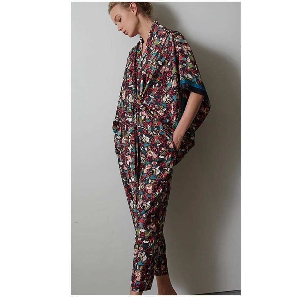 Natori Tea Garden Satin Pants Floral Lounge Women’s Size S